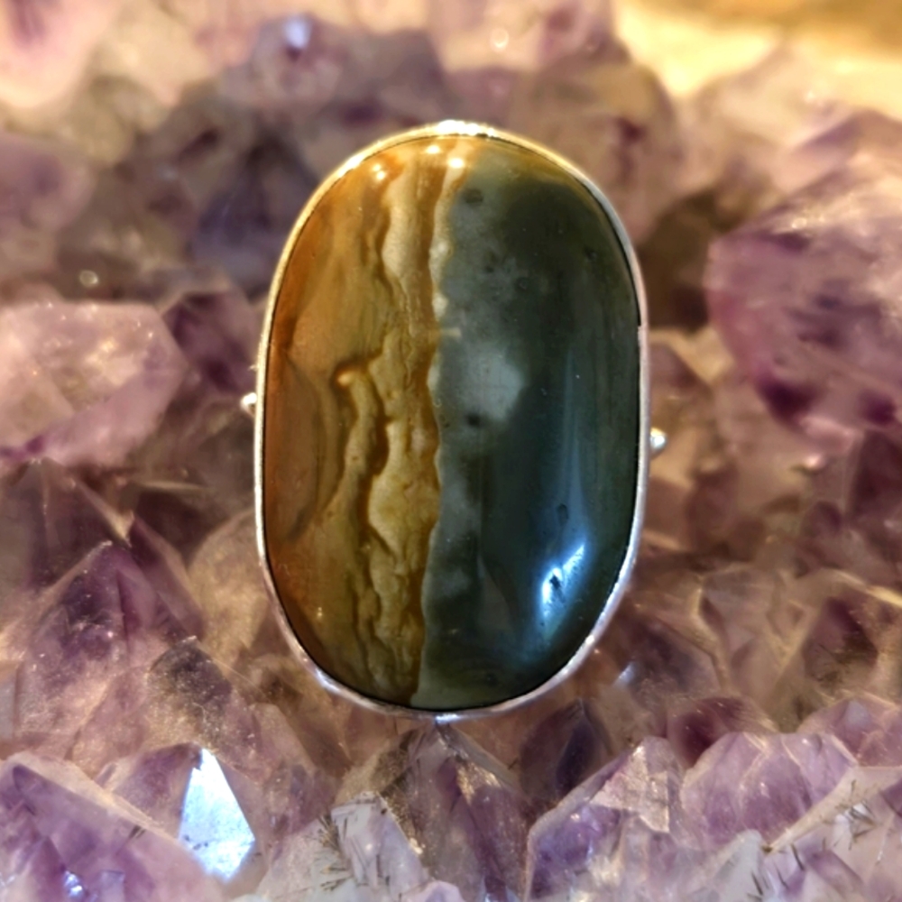 Sterling Silver Jasper Ring - Picture 1 of 7